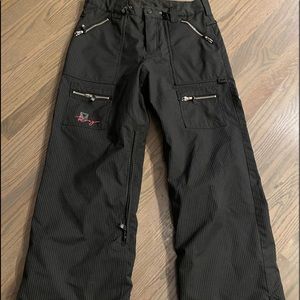 Roxy black striped snowboard pants ski S